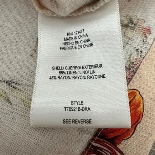 Evereve Char Floral Flutter Tank Size: L Color: Blush Pink Floral Pattern