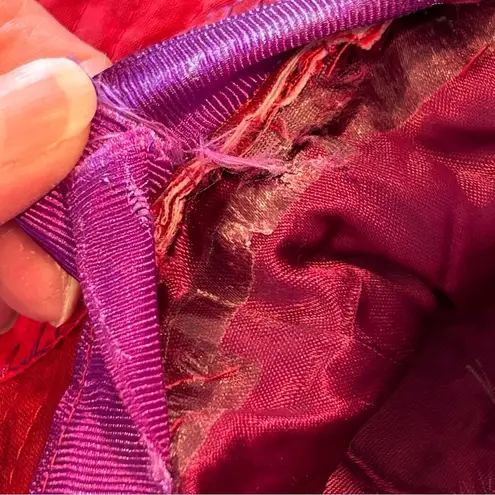 Homemade Quilted Patchwork Bohemian Festival Bucket Hat Size Small Red