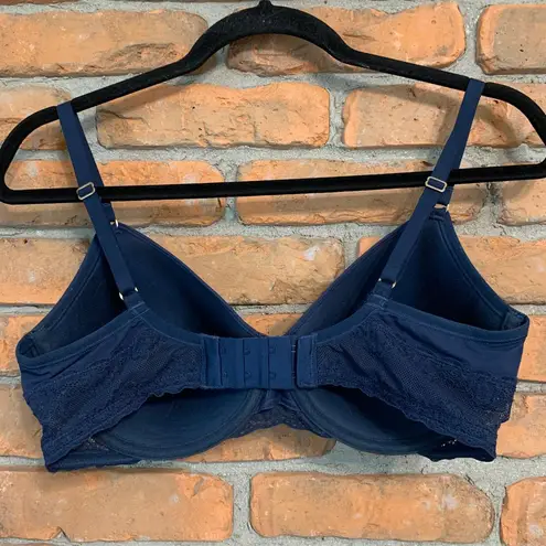 Natori Women's Bliss Perfection Lined Contour Underwire Bra Navy Blue Size 34DD