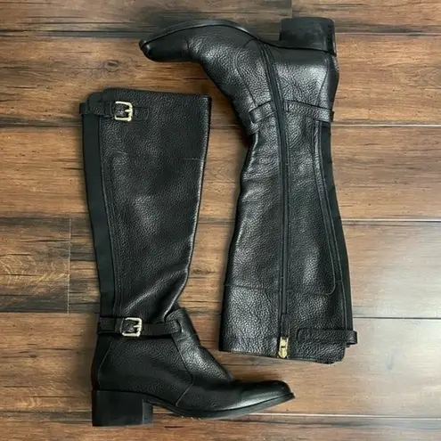 LK Bennett L.K. Bennett Carole Black Stretch Leather Knee Boots - Size 5.5 / 36