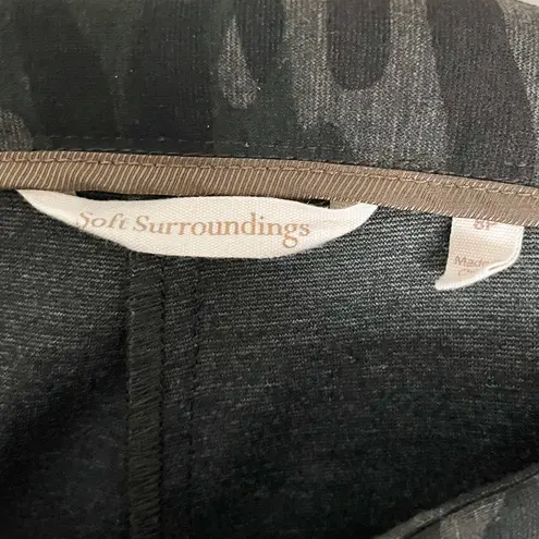 Soft Surroundings Willow Camouflage Stretch Knit Straight Leg Pants Green 8P