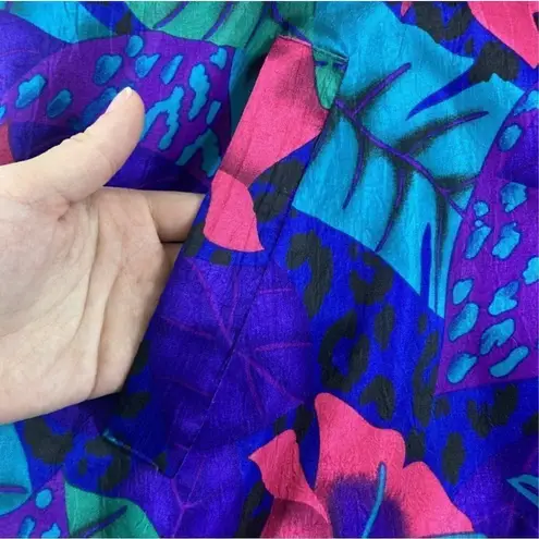 Joan Walters 90’s Vintage Purple Floral Reversible Windbreaker Jacket Size S