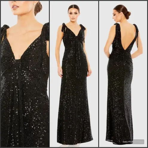 Mac Duggal 26693 Bow Strap Sequin Gown Dress