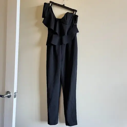 Alexia Admor Alexia Admor Synthetic One-shoulder Ruffle Jumpsuit in Black Womens Size 4 - Image 4