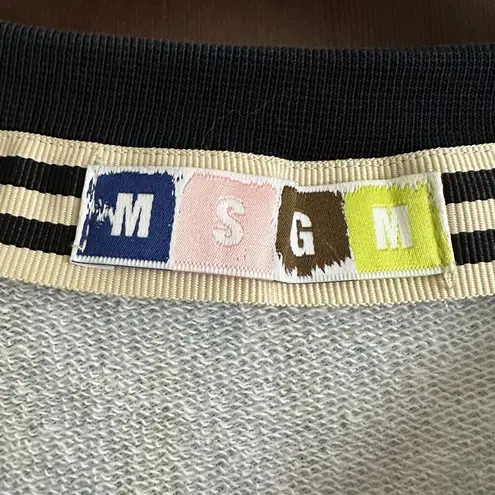 MSGM Black Red & White Maglia Tie Dye Flame French Terry Sweatshirt Extra Small Size XS