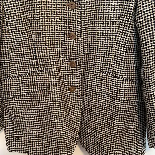 Orvis Silk Houndstooth Button Front Blazer