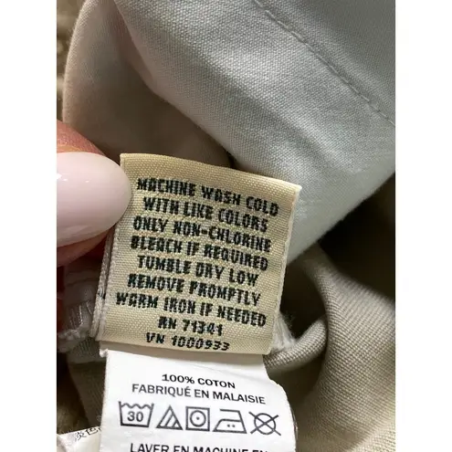 LL Bean Cargo Bayside Twill Shorts Womens Size 8 Khaki Original Fit No Wrinkle Tan