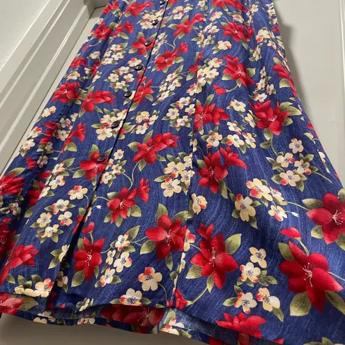 VTG NWT 90s Sag Harbor Cottagecore Purple Blue Floral Button