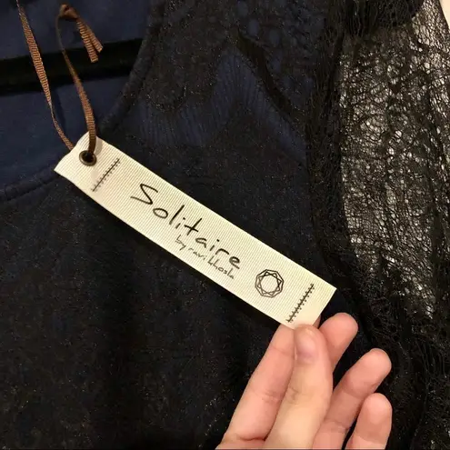 Solitaire NWT Blue and Black Lace Mini Dress