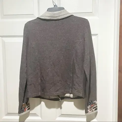 LILLA P Embroidered Terry Moto Jacket