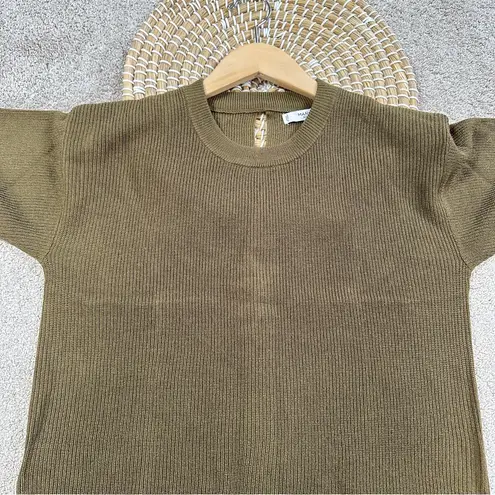 Mango NWT  Women’s Crewneck Knit Sweater Longsleeve in Dark Olive S