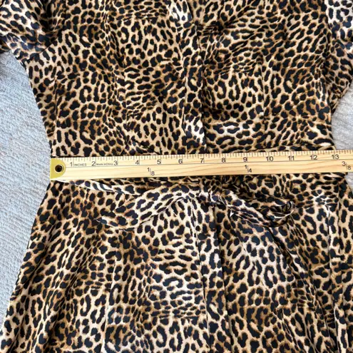 INC International Concepts Satin Leopard Maxi Shirt Dress 0 Petite Brown