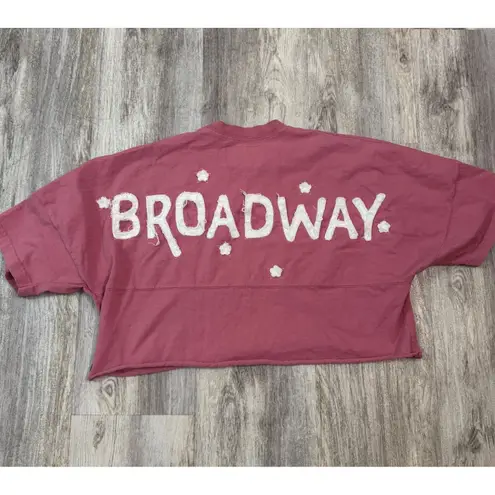 Spirit Jersey  Womens Pink Broadway Cropped T Shirt Short Sleeve Top Size L