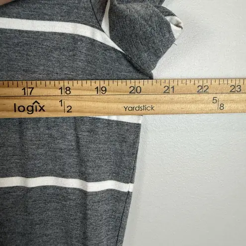 Tommy Bahama  Jersey Maxi‎ Dress Large Gray Stripe Side Slit Knit Casual Long