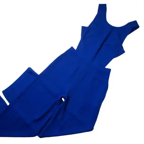 BCBGMAXAZRIA NWT BCBG MaxAzria Rossana in Royal Blue Satin Wide Leg Cutout Jumpsuit 0 x 32