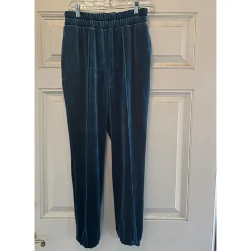 INC international Concepts Women Velvet Stretch Jogger Pant Blue Size S