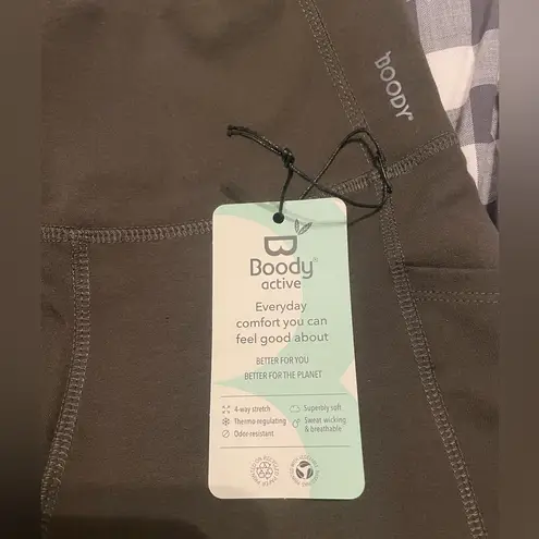 BOODY Active High Waist 3/4 Leggings Womens sz XS Olive Organic Cotton Blend EUC Green