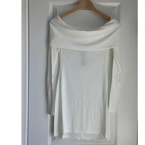 SKIMS Soft Lounge Off The Shoulder Mini Dress in Marble, Size X-Small