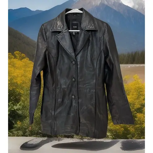 Y2K JLC New York Outerwear Button Up Leather Jacket Black Size M - Image 2