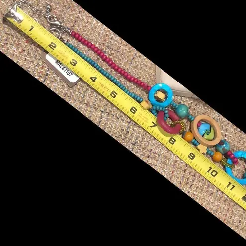 TRESKA Modern Abstract Multicolor MultiMedia Y Drop Necklace