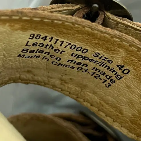 Dansko Sophie Sandals 9.5 Wedge Leather Clogs 40 Iridescent Neutral Boho Wedges