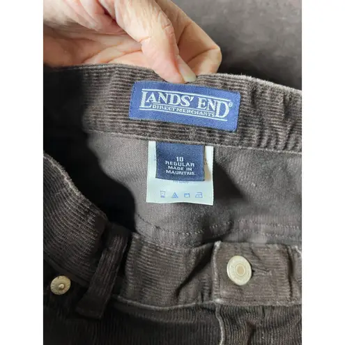 Lands End Corduroy Skirt Size 10 Regular Brown Midi A
