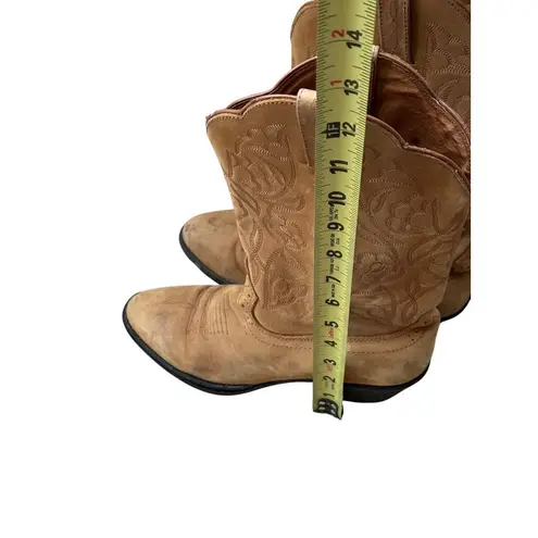 Roadwolf Sz 7M Tan Western Roper Cowboy Boots Leather Western Embroidered