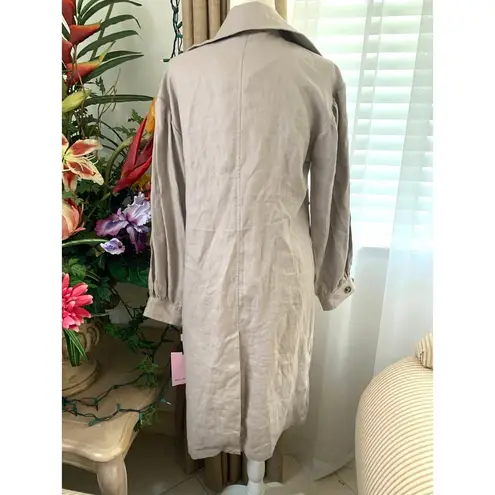 Avec Les Filles Blouson Sleeve Linen Trench Coat in Light Taupe NO BELT