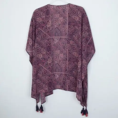Mason & Belle Womens Open Front Kimono Size M Tassels Hippie Aztec Southwestern
