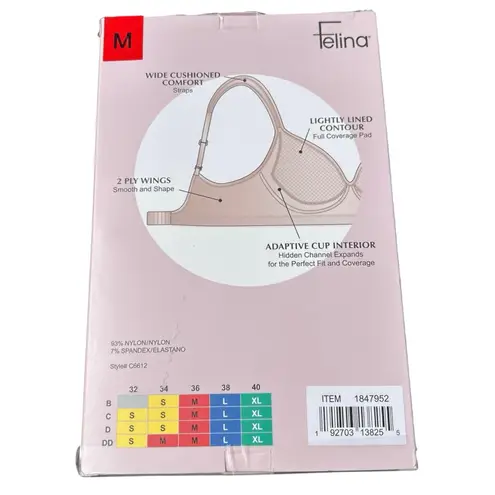 Felina Womens Tan Adaptive Cup Wire Free Bra Medium