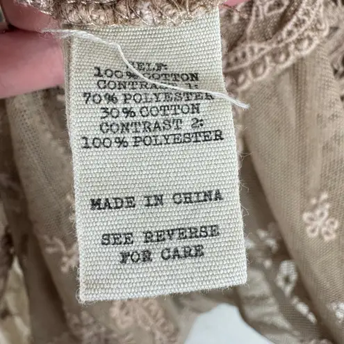 BKE Lace Crochet V-Neck 3/4 Sleeve Button Up Lightweight Sheer Tunic Blouse XL