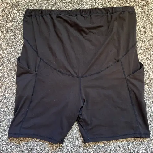 Maternity Plus Size Black Soft Bike Shorts With Pockets Women’s Size XXL