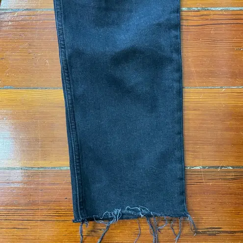 RE/DONE 70s High Rise Stove Pipe Black Jeans Washed Noir Denim Button Fly Sz 26