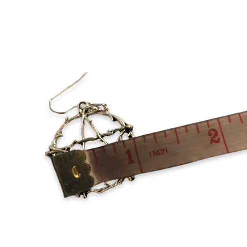 Witch Spooky Pentagram Wicca Pendant Hook Earrings Silver