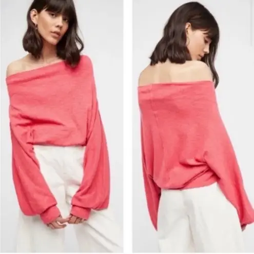 Free People  WE THE FREE Skyline Thermal Sweater Top in pink