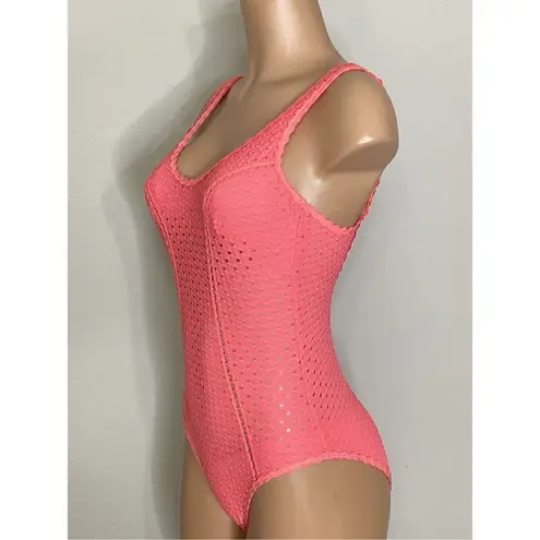 Robin Piccone New. coral crochet lace swimsuit. Retails $178. Small