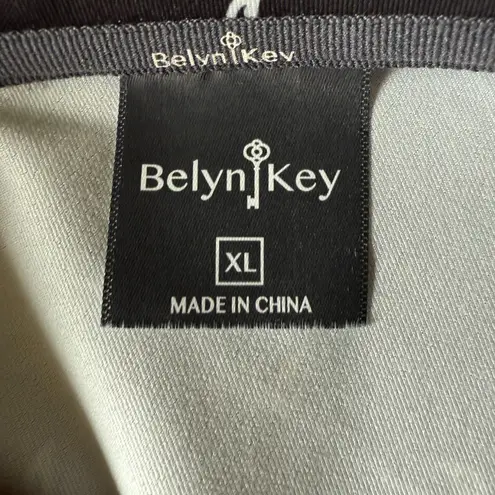 Belyn Key Sabrina Long Sleeve Golf 1/4 Zip Pullover PGA West Bandana Print XL Black