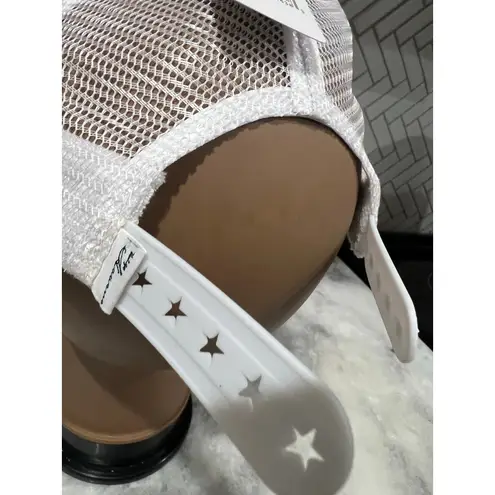 Vintage Havana Slam Trucker Hat White Silver Glitter Star Mesh Snapback NWT