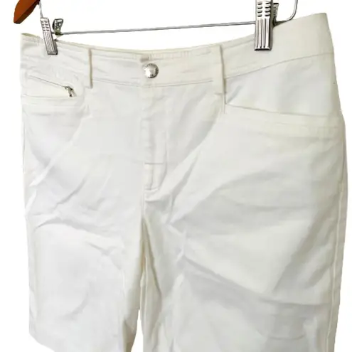 Ralph Lauren Lauren  White Cotton Bermuda Shorts Sz 10 (small flaw)