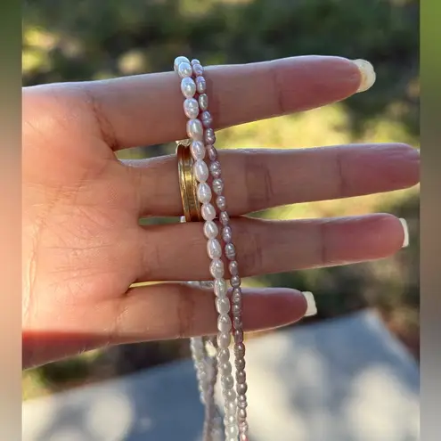 Brand new S925 baby freshwater pearls /Rice pearls necklace in White&Rose Color