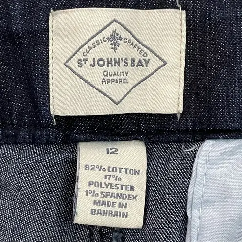 st. john's bay St John’s Bay dark wash cropped jeans size 12