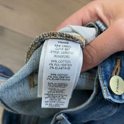 Frame Le Skinny de Jeanne Irvingford Raw Stagger Hem Jeans size 28