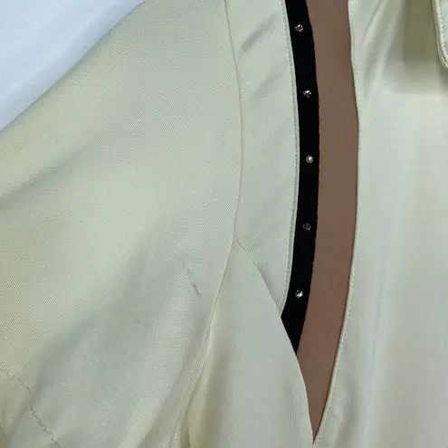 Tail Tech Womens Polo Size S Yellow Brown Black Jeweled Golf Tennis Pickleball