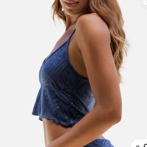 Wicked Weasel Sexy 9219 Peachy Palms Crop Top Navy M NWT Blue Size M