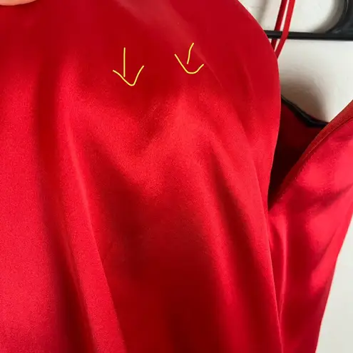 Michael Lo Sordo Laye Silk Satin and Faille Bustier Top Red Size 8