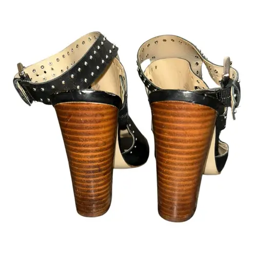 Erika GUESS Gwerika Black Peep-Toe High heels Sandals – Women’s Size 6 M Leather Upper