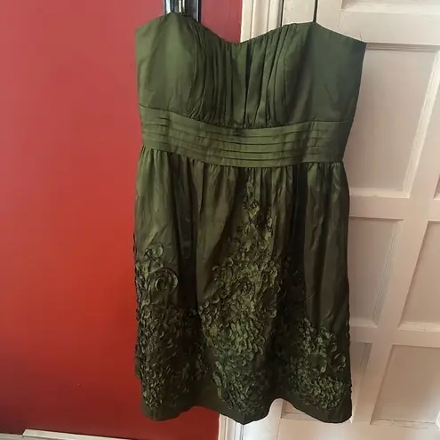 Jessica Howard A-Line Green Embroidered Empire Waist Floral Dress