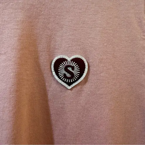 Sandro T-Shirt Women's Small Short Sleeve Shirt Crew Neck Logo Tricot Pink