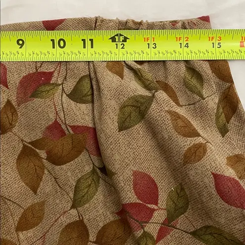 Susan Bristol Brown Fall Leaves Patterned Midi Skirt Womens Size 10