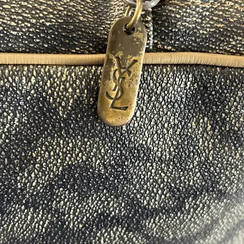 YSL Vintage Giraffe Print Clutch Pouch Bag Brown